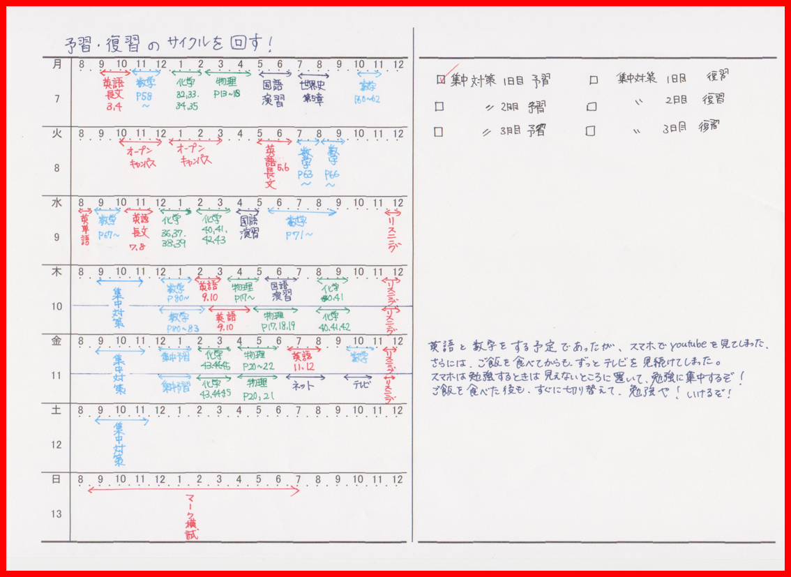 ダウンロードok 手帳 勉強なら週間ホライゾンタルレフトタイプはこう使え スタディープランナー手帳塾